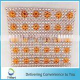 Custom Design Bling Bling Flower Design Crystal Rhinestone Trimming Sew on Rhinestone Mesh