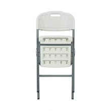 Portable Folding White Plastic Chair thumbnail-2
