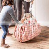 Stripe Kids Canvas Game Carpet Play Mat Child Play Rug Toy Storage Bag thumbnail-4