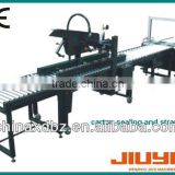 Automatic Carton Sealing and Strapping Packing Line