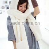 Wholesale Winter Ladies Fashion Hooded Scarf Mink Fur Poncho thumbnail-4