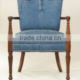 Retro Vintage Look Reclaimed Denim Jeans Arm Chair / Upholstery thumbnail-1