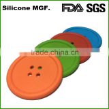 Cheap promtion button shape silicone tea cup coaster mats