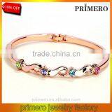 New 18k Rose Gold Filled Twist Clear Austrian Crystal Wrist Bracelet Bangle Jewelry thumbnail-1