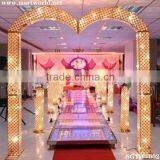 2016 Hot New Gold&silver Led Light Crystal Wedding Arch for Wedding Decoration & Party Decoration (SGYW-002) Quality Choice
