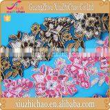 T0447-1 Fashion Design Embroidery Sequins Border Lace Trimming for Wedding Dress thumbnail-3