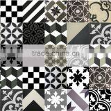 Encaustic Cement Tile - Patchwork Mix Color Black-Grey-White thumbnail-2
