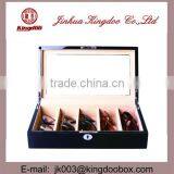 Jinhua Supplier Rectangular Wooden Handmade PU Leather Sunglasses Box With Window thumbnail-6
