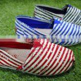 Ms Fashionable Striped Cloth Shoes thumbnail-1