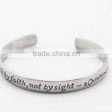 Fashion Friendship Stainless Steel Cuff Bracelet Bangle With Engraved Words thumbnail-1