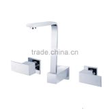 modern hot sale chrome finished double handle basin faucet