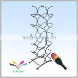 China Manufacturer High Quality Hot Sale Fancy Beautiful Display Rack Antique Red Wine Metal Wire Curved Glass Shelf thumbnail-4