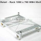 1090*760 Wire Mesh Cart, Metal Flower Rack, Transporting Trolley Cart thumbnail-3