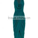 Lady's Silk Crepe de Chin Drape Evening Dress thumbnail-5