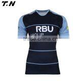 Custom Fashion Wholesale Short Sleeve Cheap Rugby Tops thumbnail-2