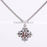 316L Stainless Steel Titanium Cruciate Flower Pendant With Crystal thumbnail-1