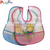 2016 New Design Printed Pocket PVC Baby Bib,bib for Baby