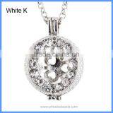 Newest Fashion Jewelry Women's Openable Rhinestones Pave Metal Cage Chime Box Sound Ball Pendant Pregnancy Necklaces HBAC-M047 thumbnail-2