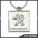 Wholesale Luxury 6 Color Plating Custom Logo Printing Key Fob for Peugeot