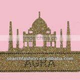 Glitter With Brown Dome Studs Transfer Hot Fix Motif Iron on Garments thumbnail-1