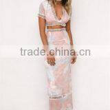 Latest Floral Print Dress Fashion Dress Two Piece of Maxi Dress for Women thumbnail-2