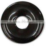 40mm Round Natural Necklace Jewelry Pendant Black Agate Donut Pendant thumbnail-1