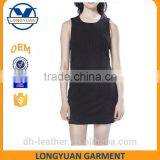 New Design Sleeveless Leather Dress for Office Lady thumbnail-4