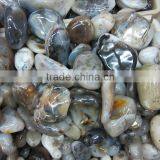 Natural grey Aquatic Agate Crystal Quartz Crystal crushed gravel Grey Aquatic Agate Polished Pebble Cobble Stone