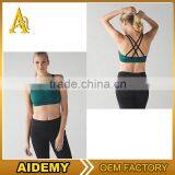 New Design Custom Nylon/spandex Dry Fit Womens Strappy Back Sexy Sports Bra Fitness Yoga Bra thumbnail-1