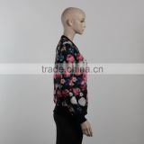 F5W20107 Women Floral Printed Bomber Jackets thumbnail-3