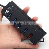 5 Port USB 3.0 HUB Spliter Charging Port Power Switch for IPhone MAC OS Black thumbnail-3