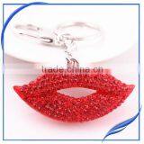 Custom Promotion Rhinestone Lip Metal Key Ring