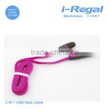 Multi-functional usb data cable 2 in 1 usb cable for iphone samsung usb cable