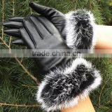 Korea Style Full Finger PU Material Winter Keep Warm and Velvet Cycle Gloves for Woman thumbnail-4
