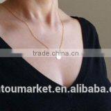 Rose Gold Letter Necklace Christmas Bridesmaid Gift Dainty Monogram Charm Delicate Disc Initial Necklace thumbnail-3