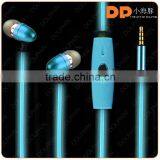 Wholesale China 3.5mm Audio Jack Free Sample Metal Flashing Light Earbuds EL Light Ear Piece Earphones thumbnail-4