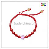 Customized alloy bead charm woven chain bracelets