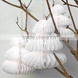 Paper Tabletop Christmas Tree 3 Small White Honeycomb Tissue Paper Christmas Trees