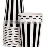 NEW Halloween Party Supplies Decorations Tableware Black with White Stripes Paper Cups