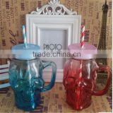 New products 2016 christmas' gift of Food Storage Container drink 16oz skull shaped glass mason jar for promotion