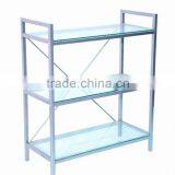 3-tier Steel Tube and Tempered Glass Shoe Rack