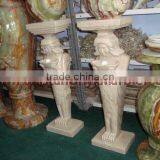 CUSTOM DESIGN VERONA BEIGE MARBLE PEDESTALS thumbnail-2