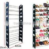 10-Tier 50-Pair High Quality Stackable, Adjustable Shoe Shelf thumbnail-1