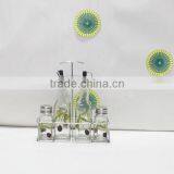 Square Glass Oil and Vinegar Bottle Set With Decal thumbnail-6