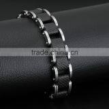 Modern Sleek Silicone Mens Bracelet 316L Stainless Steel Motocycle Biker Bicycle Chain Link Bracelets thumbnail-2