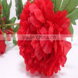 SJ20170053 Artificial Red Fabric Peony Flower for Indoor Decoration thumbnail-3