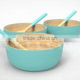 Lacquer Bamboo Salad Bowls, Spun Bamboo Trays thumbnail-5