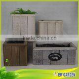 Eco-friendly Retangle Wooden Planter ,Handmade Slat Wood Basket thumbnail-2