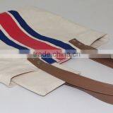 2015 Premium Cotton Canvas Bag With Leather Handle Women's Casual Cotton thumbnail-6