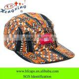 5 panel cap from China Aztec pattern golf promotion wholesale flat brim 5 panel cap